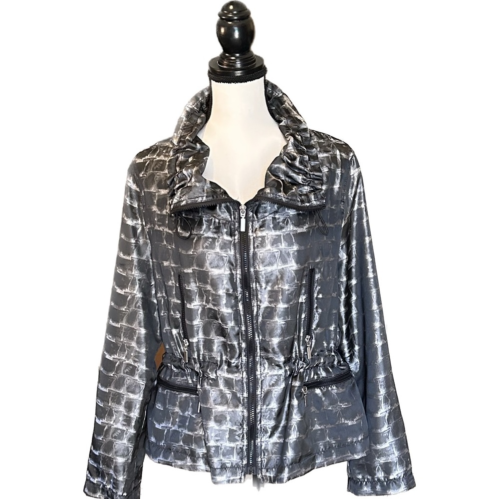 Chas Light Weight Black and Gray Zip-up Jacket.
